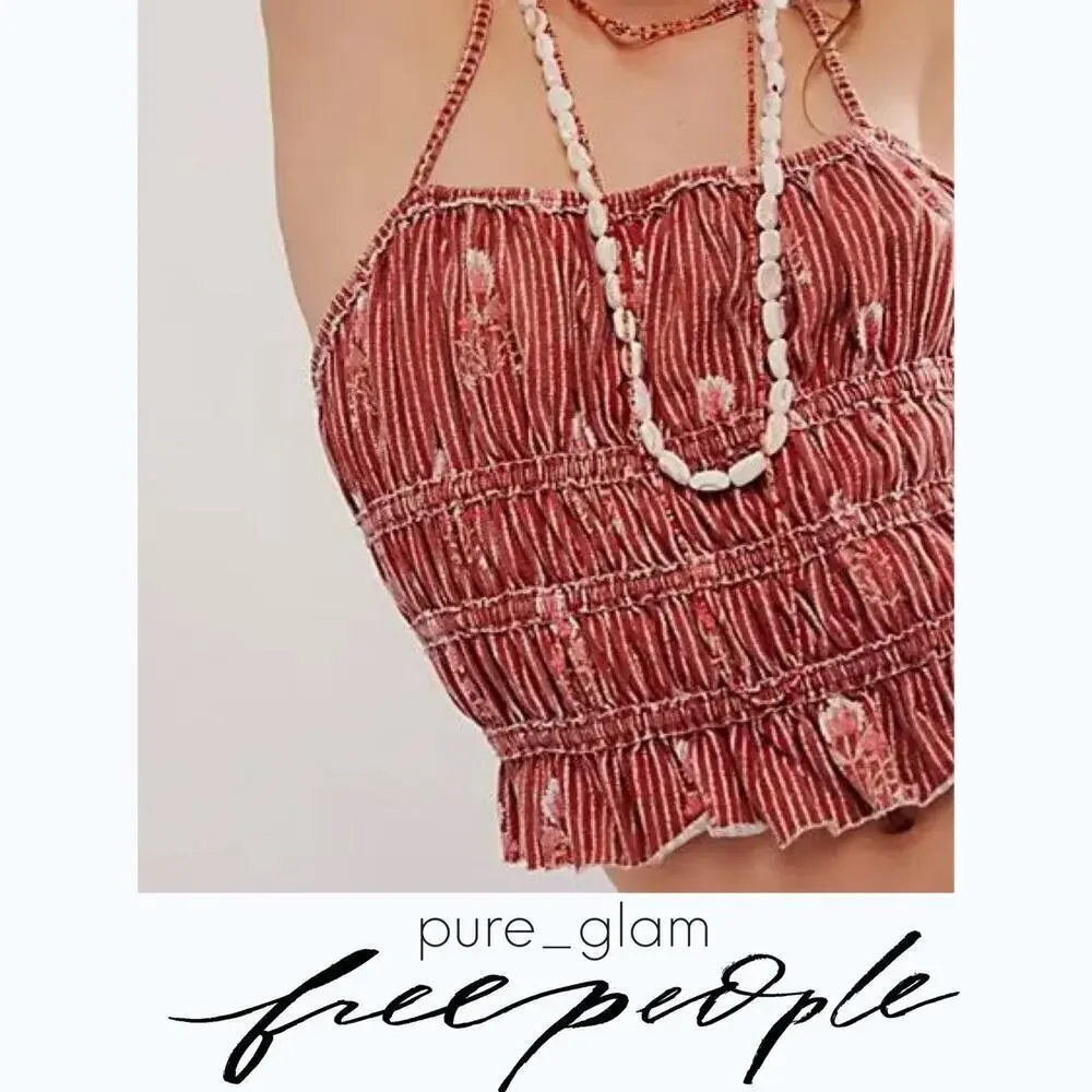 Free People floral cropped top